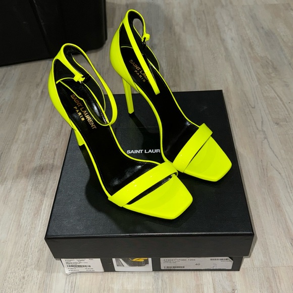 Authentic Saint Laurent: Brand New - Yellow Heels w/ Paperwork Box and Dust Bag - Picture 1 of 3